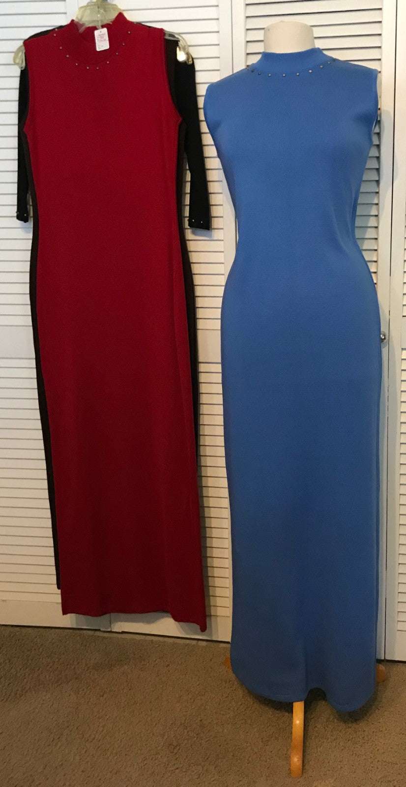 Aurora Women's Dress Knit Blue Round-Collar Sleeveless Size S