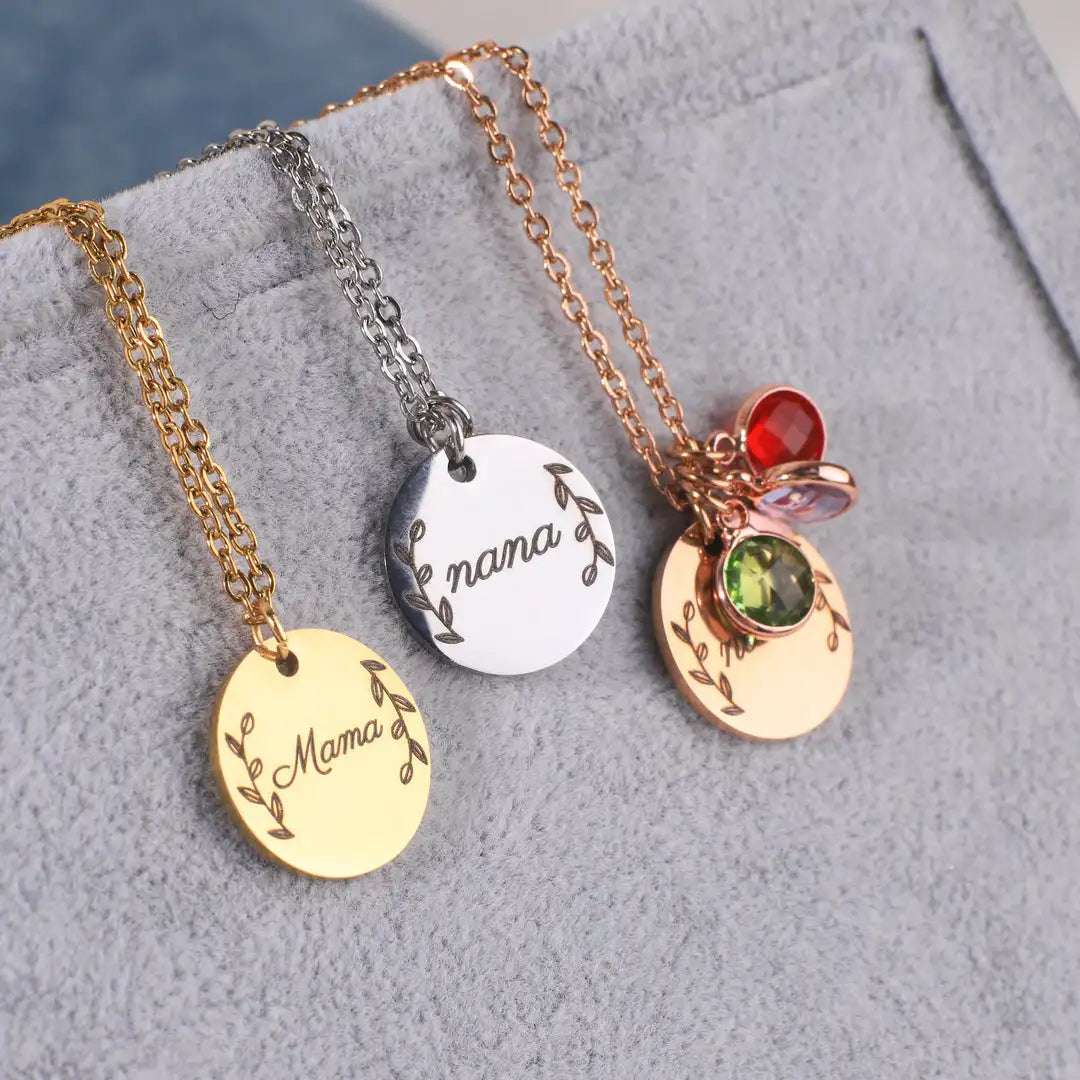 Personalized Custom Name Birthstone Necklace 18K Gold Plated High Quality Stainless Steel Ladies Pendant Best Gift For Friend