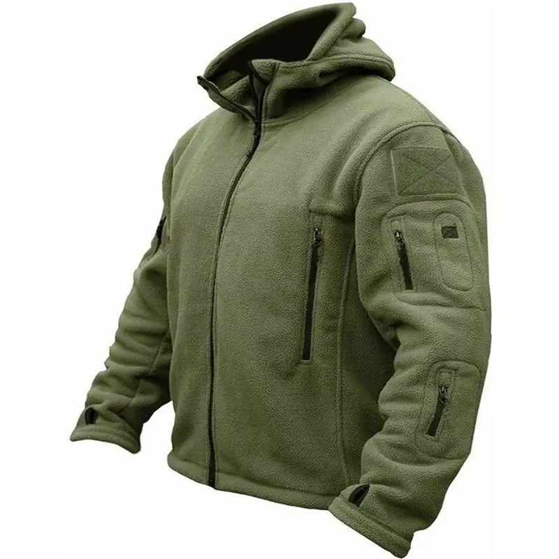 Men'S Military Tactical Fleece Jacket - Warm Hooded Outdoor Adventure Sport Coat