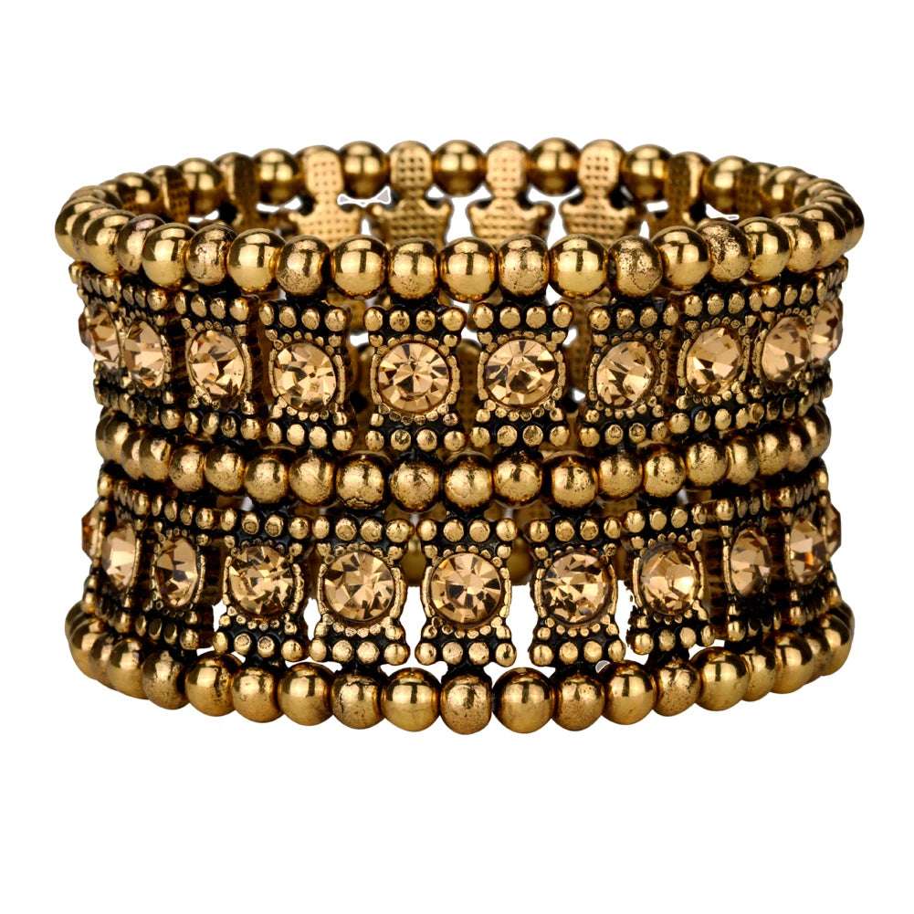 Multilayer Stretch Cuff Bracelet Women Crystal Wedding Bridal Jewelry G Silver Color With Crystal B22 Wholesale Dropshipping