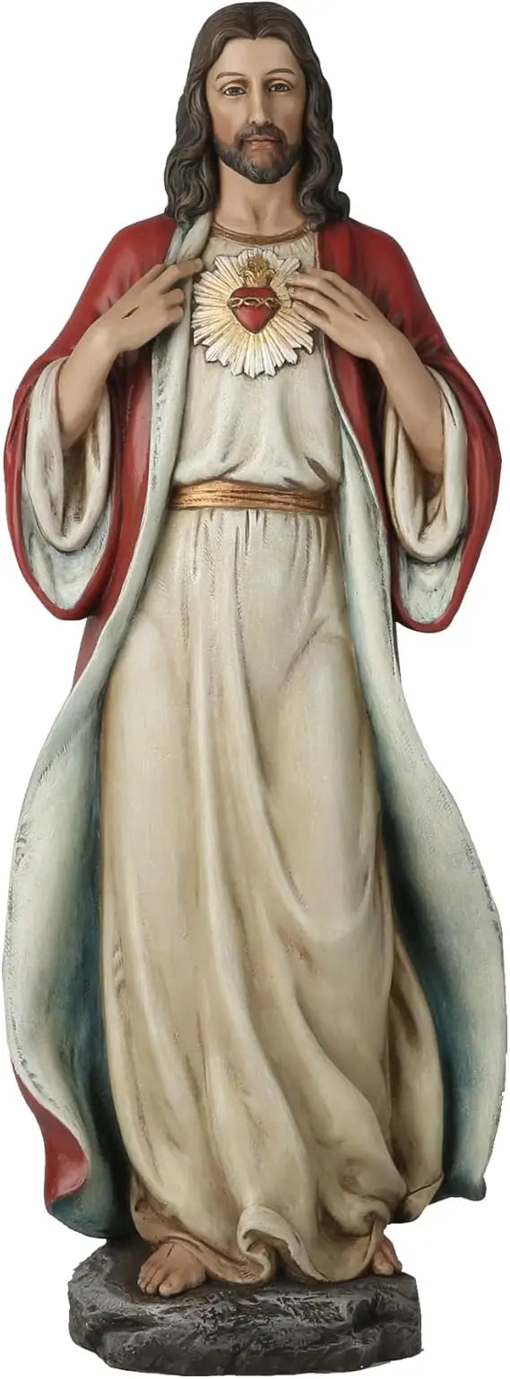 Sacred Heart Jesus Christ Statue 16.7 Tall, Religious Home Decor, Insp