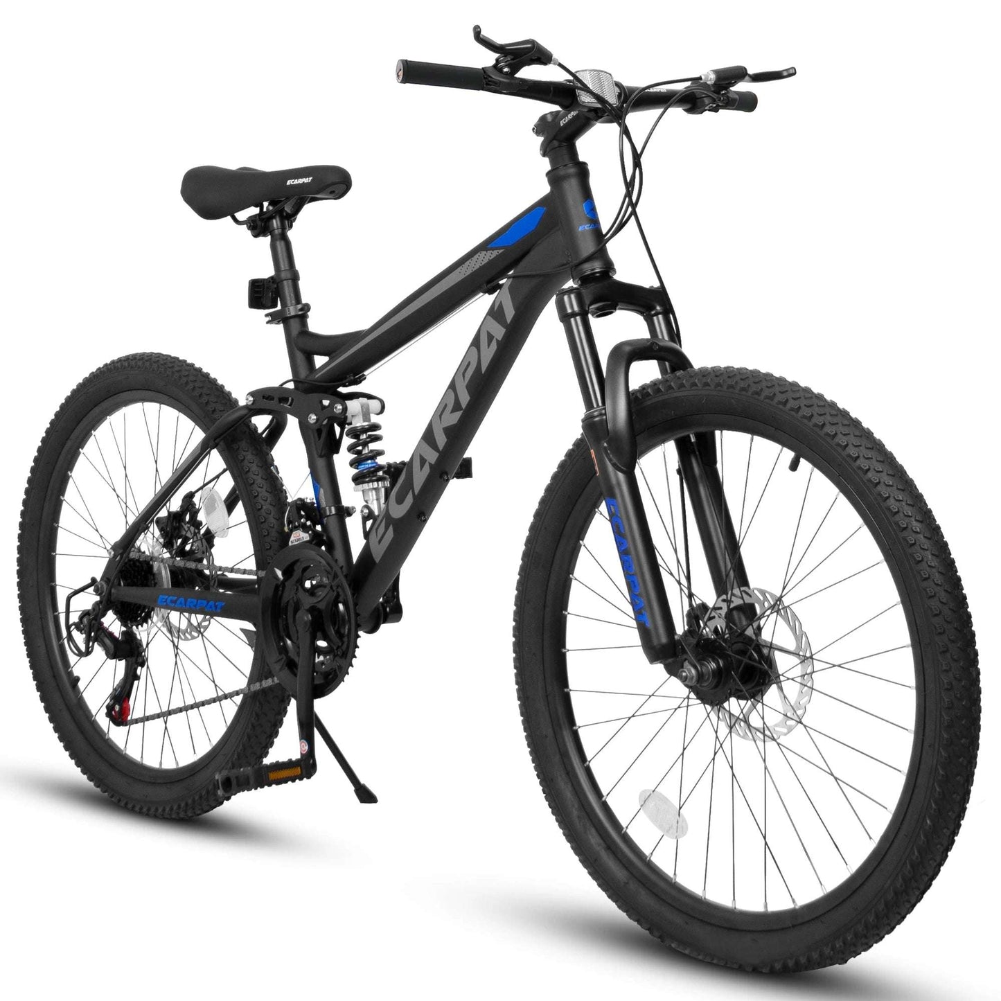 Ecarpat Dual Full Suspension Mountain Bike 24/26/27.5 ", Teenagers Boy Girl Men'S Women'S Mountain Bike, 21-Speed Disc Bicycles