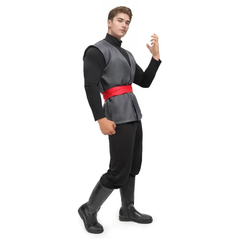 DAZCOS Men's Black Cosplay Costume Anime Kung Fu Suit Outfits Uniform Halloween Full Set