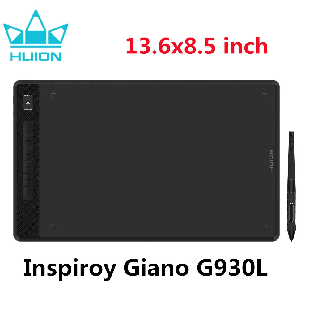Huion Inspiroy Giano G930L Graphic Tablet Drawing Tablets Bluetooth Wireless Battery-Free Pen With 6 Press Keys For Android Mac