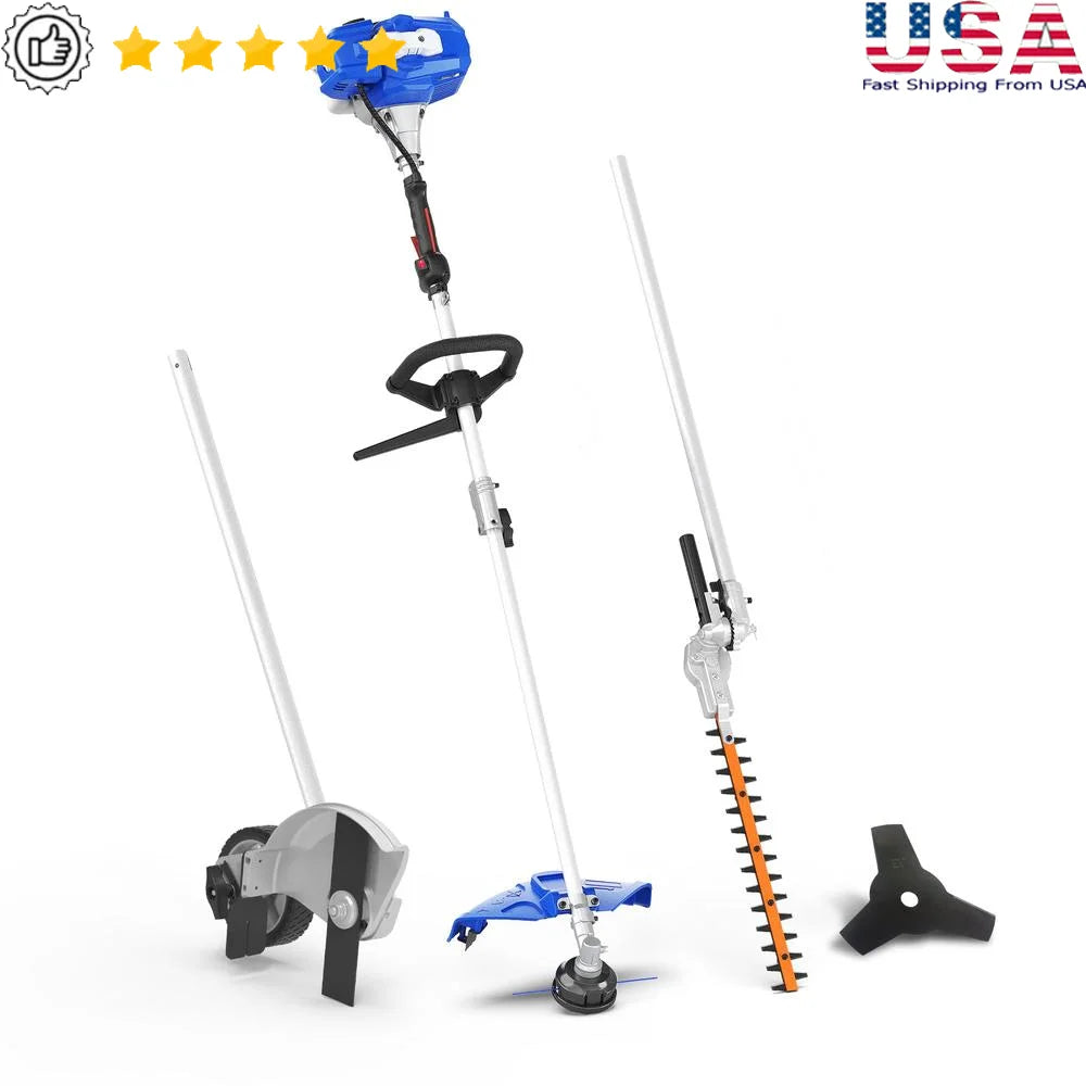 Gas Powered Lawn Tools Set Trimmer Edger Hedge Cutter Kit Kit