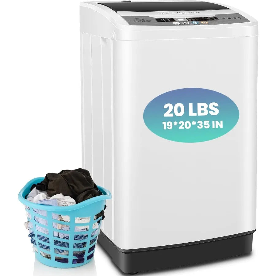 Portable Washing Machine 20Lbs Capacity Full-Automatic Portable Washer Machine 2.8Cu.Ft Washer And Dryer Combo With 10 Programs