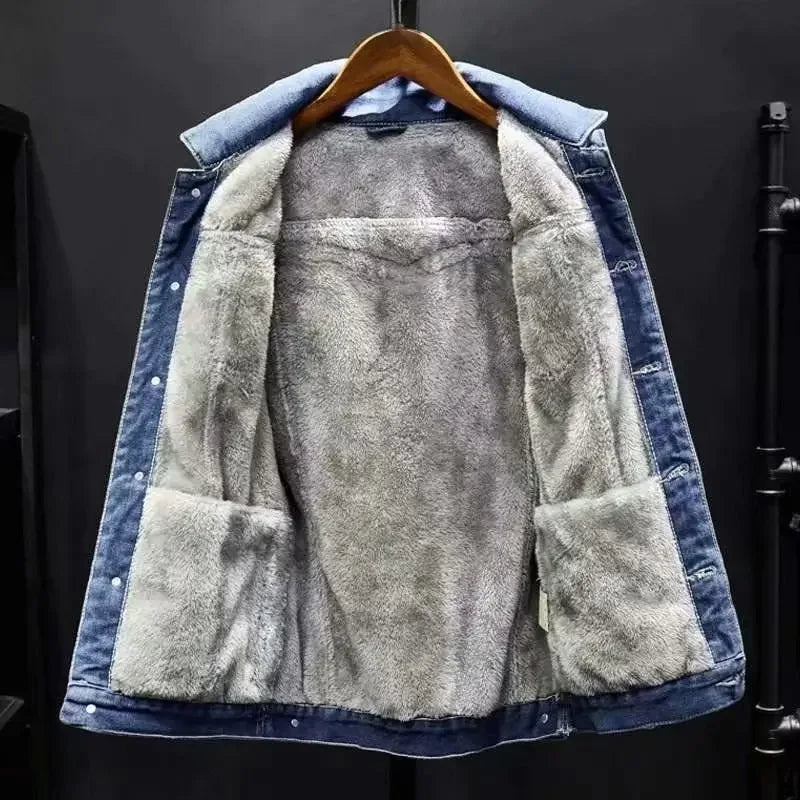 Men'S Thickened Fleece-Lined Denim Jacket - Loose Fit Plus Size, 6 Styles, Sizes M-4Xl