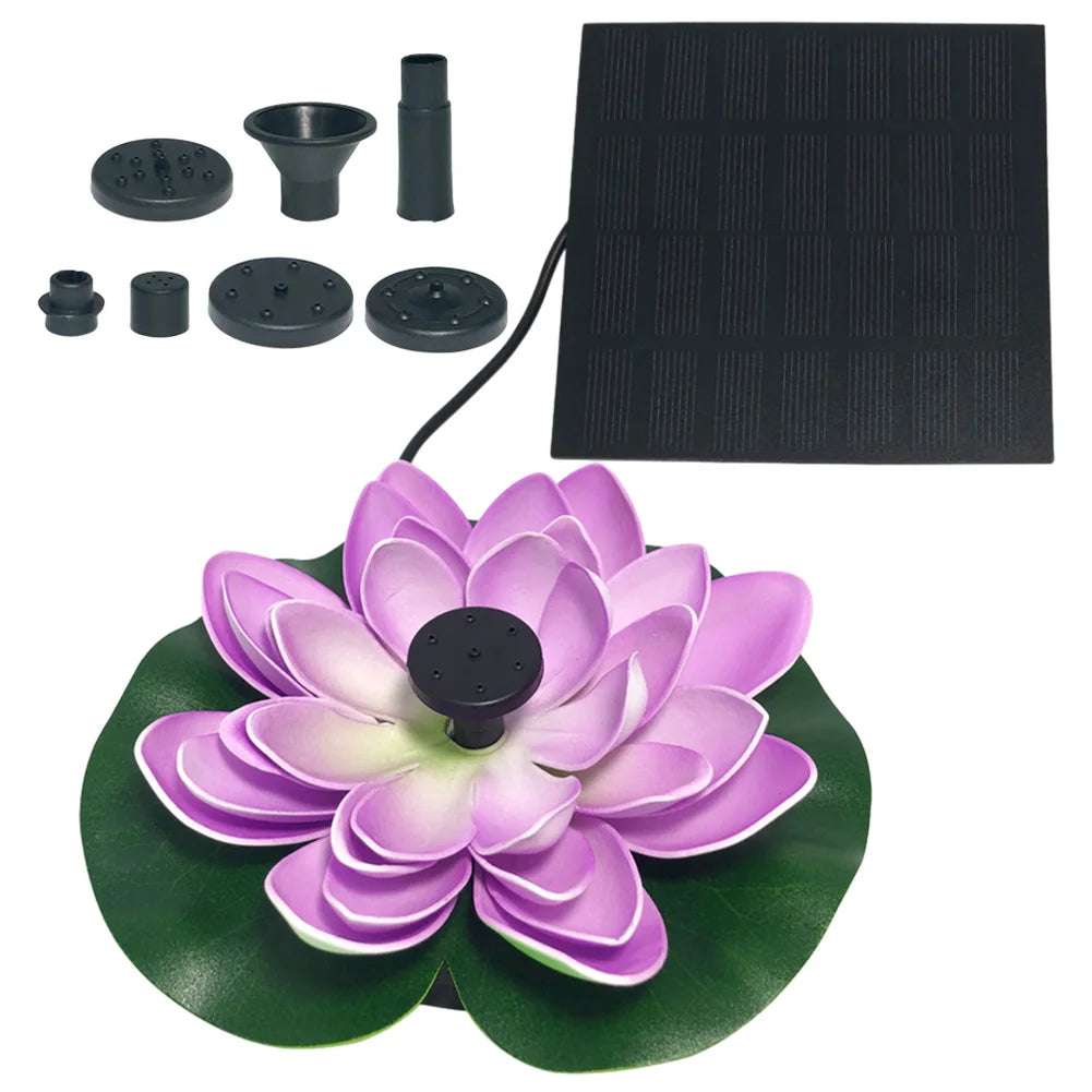 Lotus Shape Pond Decoration Life Up To 20000 Hours Solar Powered Floating Garden Fountain Bird Bath Fountains for Decore Garden