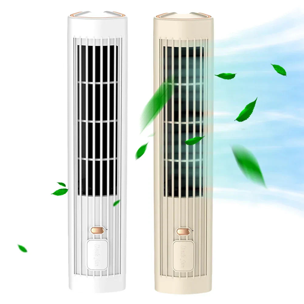 USB Charging Tower Fan Portable Air Conditioner 1200mAh Efficient Quiet Cooling Fan for Home and Office Use