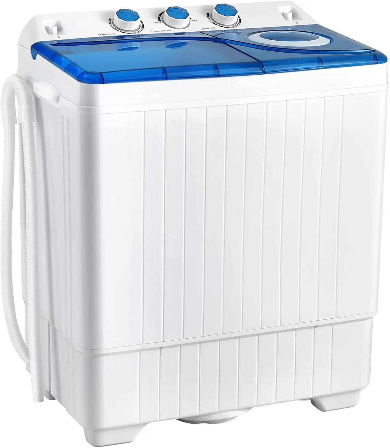 Costway Portable Washing Machine, Twin Tub 26Lbs Capacity Laundry Washer, 18Lbs Washer And 8Lbs Spinner Combo, Compact Washer