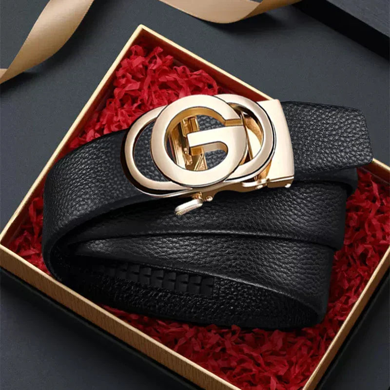 Jifanpaul Brand Men'S Quality Genuine Leather Belt Belts Cowskin Fashion Strap Male Jeans For Man Without Gift Box