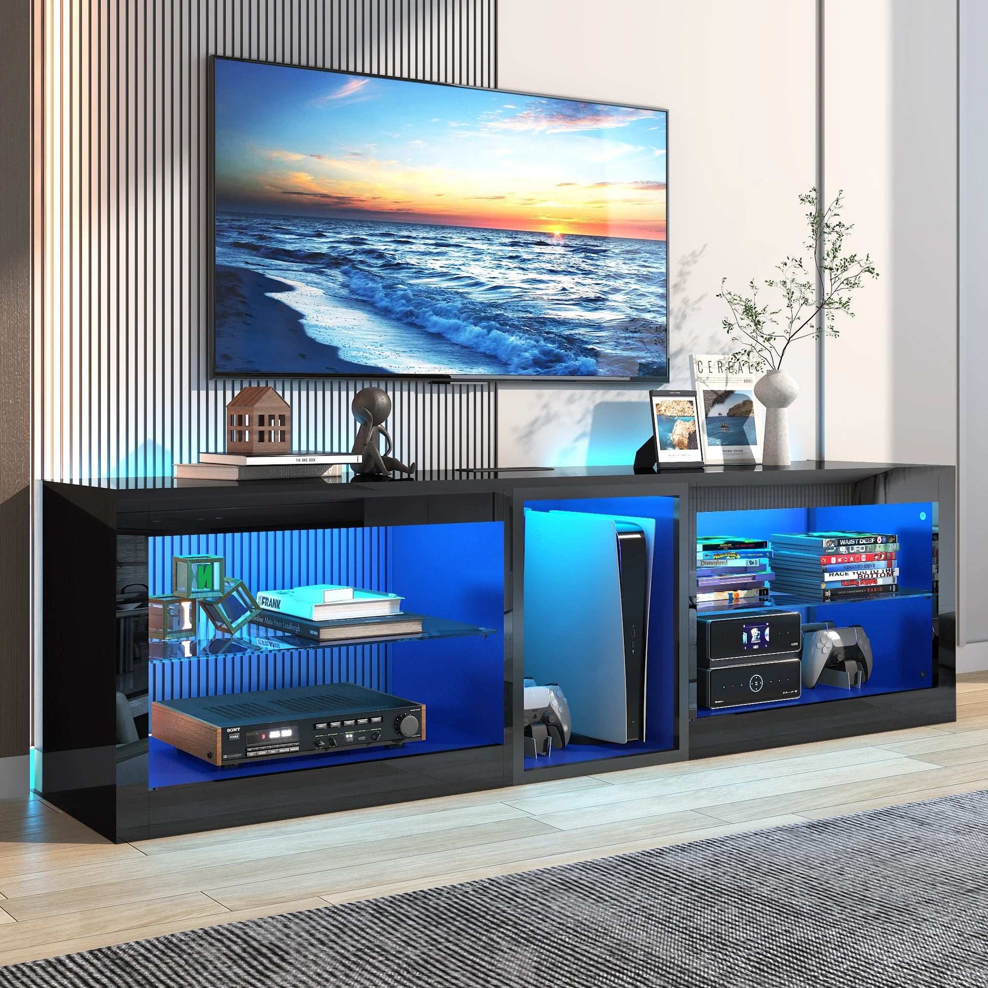 Storage TV Stand for TVs Up To 70 Inch TV Stand Dresser with Drawers TV & Media Console Table Furniture for Living Room Bedroom