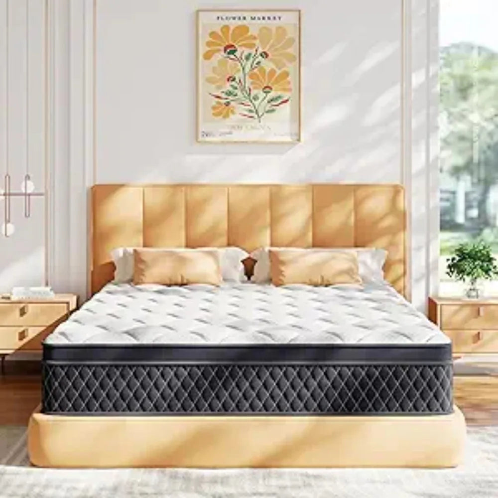 12 " Full Mattress In A Box, Memory Foam Hybrid Mattress With Individually Pocketed Springs For Isolate Motion