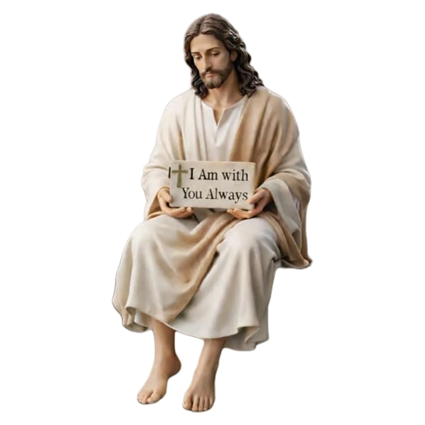 Jesus Christ Statue β "I Am With You Always" Christian Figurine for Car Dashboard & Home