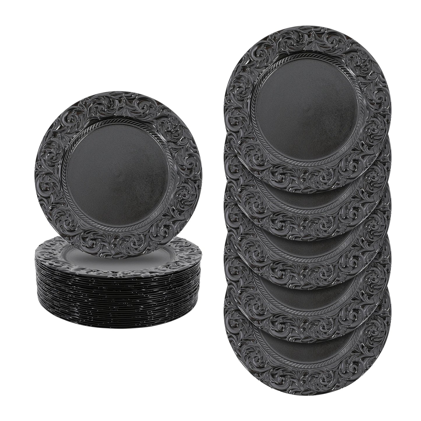 50Pcs Charger Plates Set,13 Inch Round Charger Plates, Charger Plate For Wedding Party Decoration