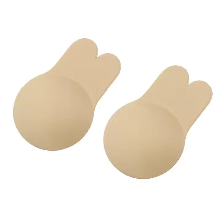 (Suits For D/E Cup)Invisible Bra Adhesive Strapless Bra Push Up Backless Sticky Bra Lift Nippleless Covers Rabbit Bra