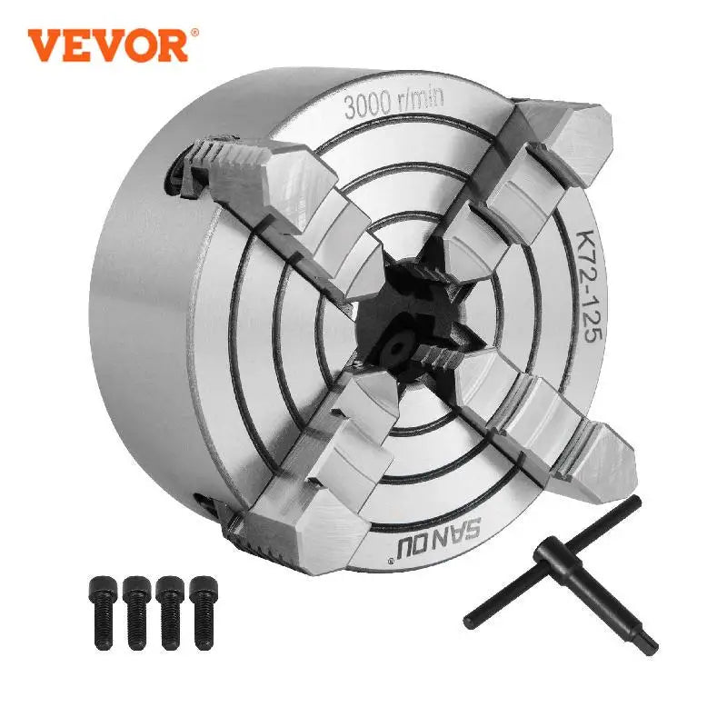 4-Jaw Lathe Chuck K72-125 125 Mm / K72-100 100 Mm Independent Reversible Jaw Metal Lathe Chuck Turning Machine Accessories