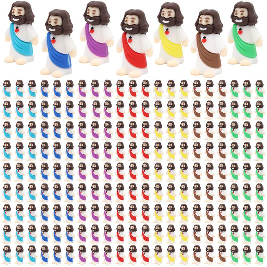 200pcs mini Jesus Decorations 7 colors Jesus Statues Desktop Decorations Party Gifts Decorations Savior Easter Gifts