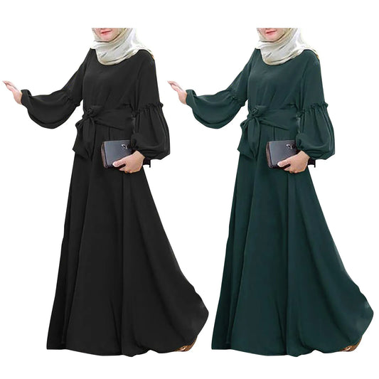 Ramadan Eid Muslim Abaya Dubai Abayas For Women Kaftan Modest Dress Islam Marocain Femme Long Sleeve Islam Dresses