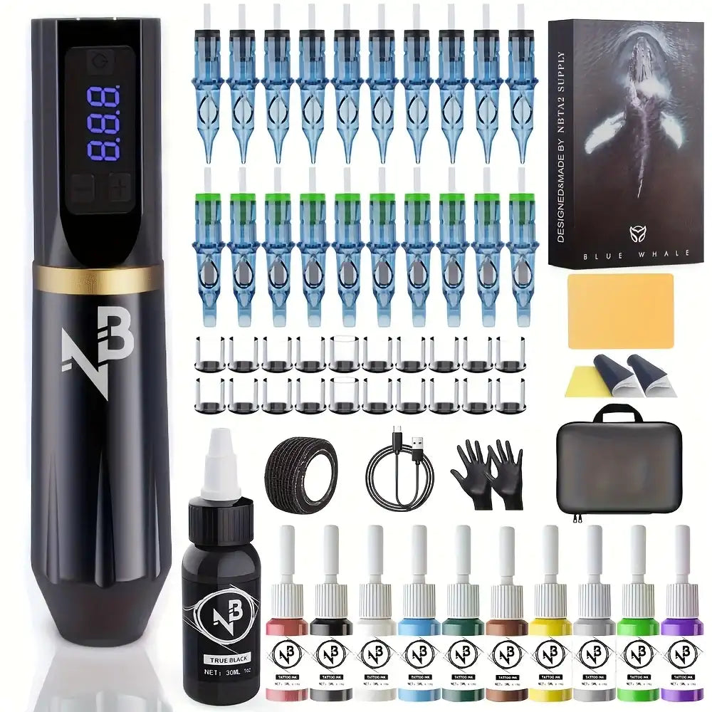 Gplume Tattoo Pen Machine Kit, Classy Wireless Tattoo Machine Kit, Built-In 2000Mah Large Capacity Power Supply and Japanese High-Quality Brushless Motor, Classy Tattoo Kit, Tattoo Master's Tattoo Supplies and Collectibles