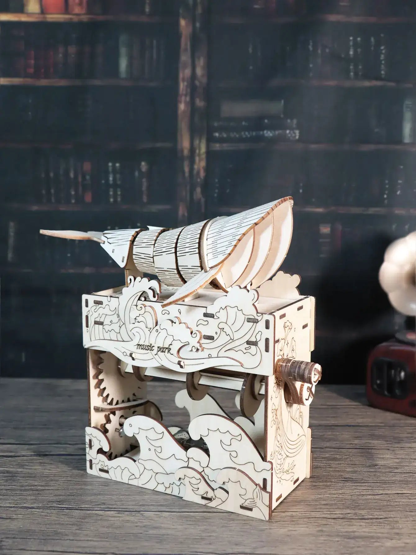 Hand Whale music box  3d wooden puzzle For Adults Assembly Model kit Holidays birthdays Christmas gifts