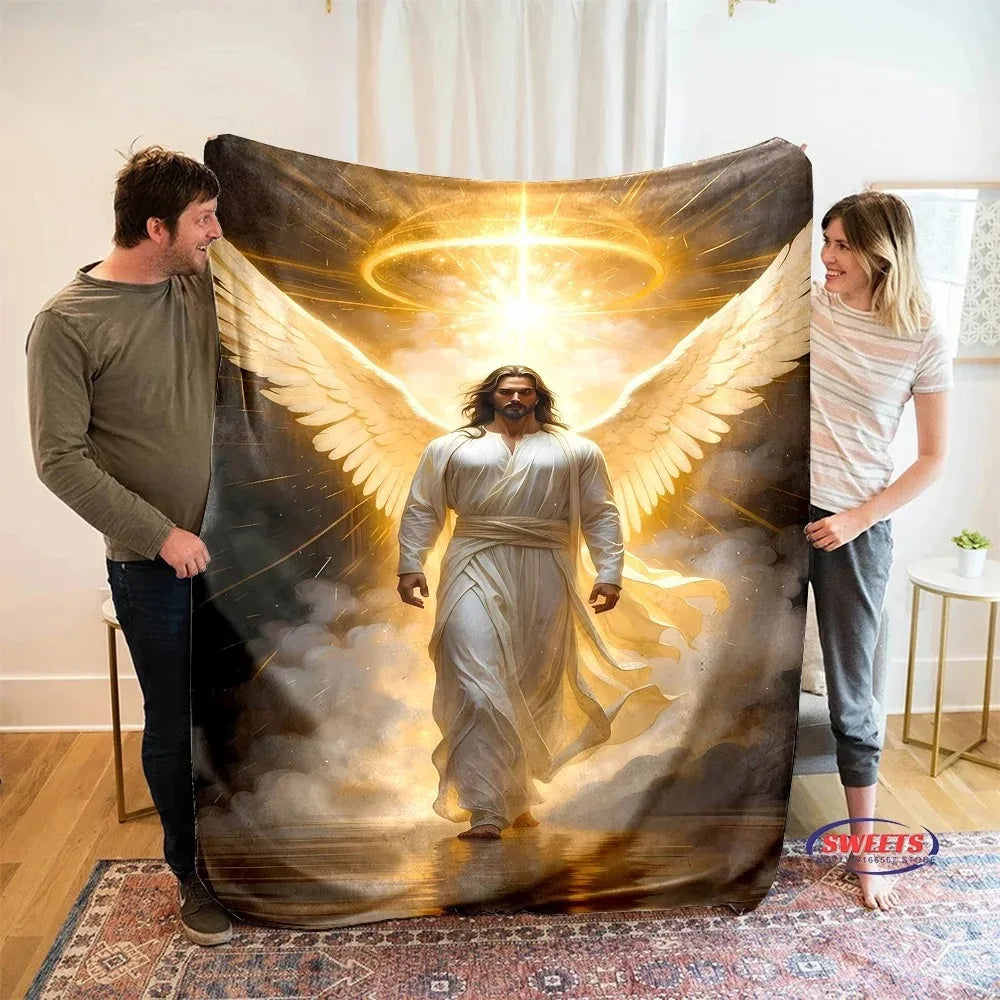 Pray Holy Bible Cross Jesus Soft Flannel Blanket For Bedroom Sofa Piun