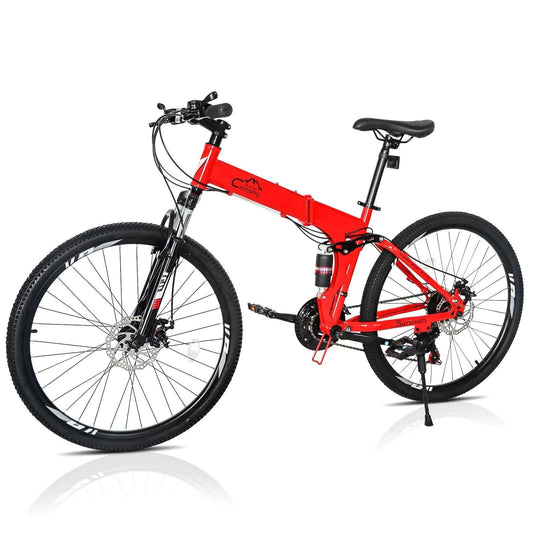 Camping Survivals 26'' Land Rover TX30 Mountain Bike - High Carbon Steel, 21, 100kg Capacity, Red & Black