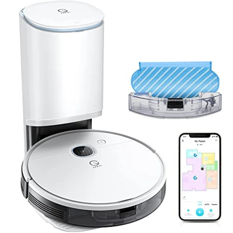 Smart Home Cleaning Solution With Selfemptying Dustbin 3In1 Vacuum And Mop Robot For Hard Floors And Carpets 3000Pa High Suctio