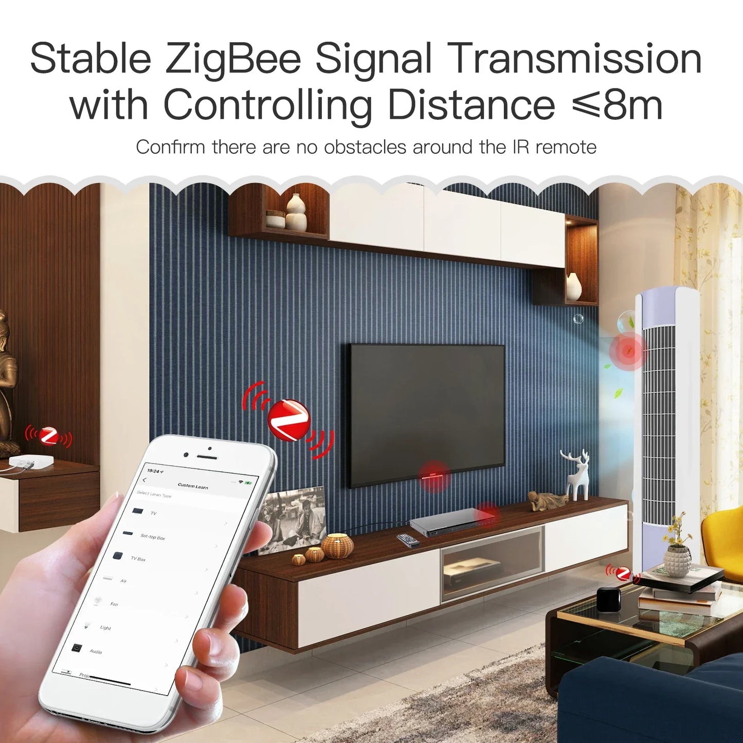 5-1PC Tuya ZigBee Universal Smart Infrared Remote Controller IR Remote Control for Smart Home work Support for Alexa Google Home