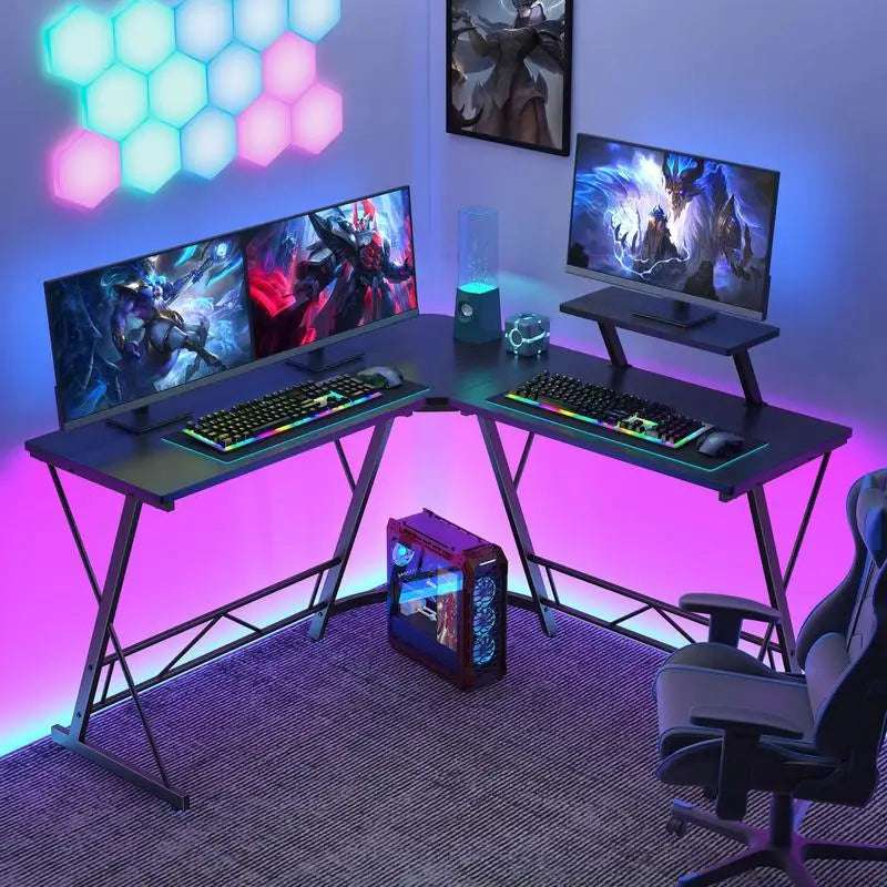 Gaming Furniture Gamer Desk,gaming Desk,L Shaped Gaming Desk Corner Computer Deskcomputer Desk Thick Tables & Desks,black Comput