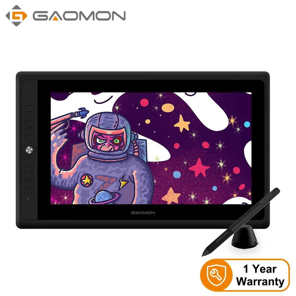 Gaomon Pd156Pro Graphics Tablet Display For Drawing 15.6" Full-Laminated Ips Hd Screen With 8192 Levels Battery-Free Pen