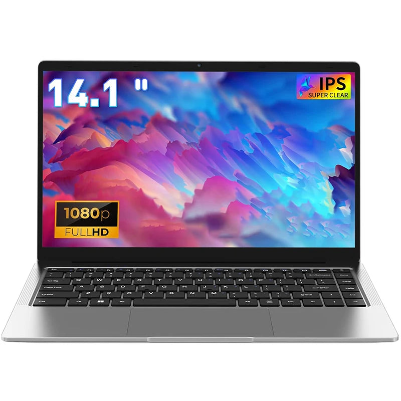 14.1" Intel Atom A3950 Laptop – Windows 11 Pro, 12GB RAM, 512GB SSD, 1080P Display