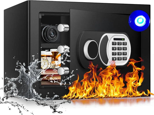 1.3 Cu Ft Safe Box, Small Safes for Home Documents Use, Digital Security Box with Electronic Keypad, Smart Alert System, Spare K