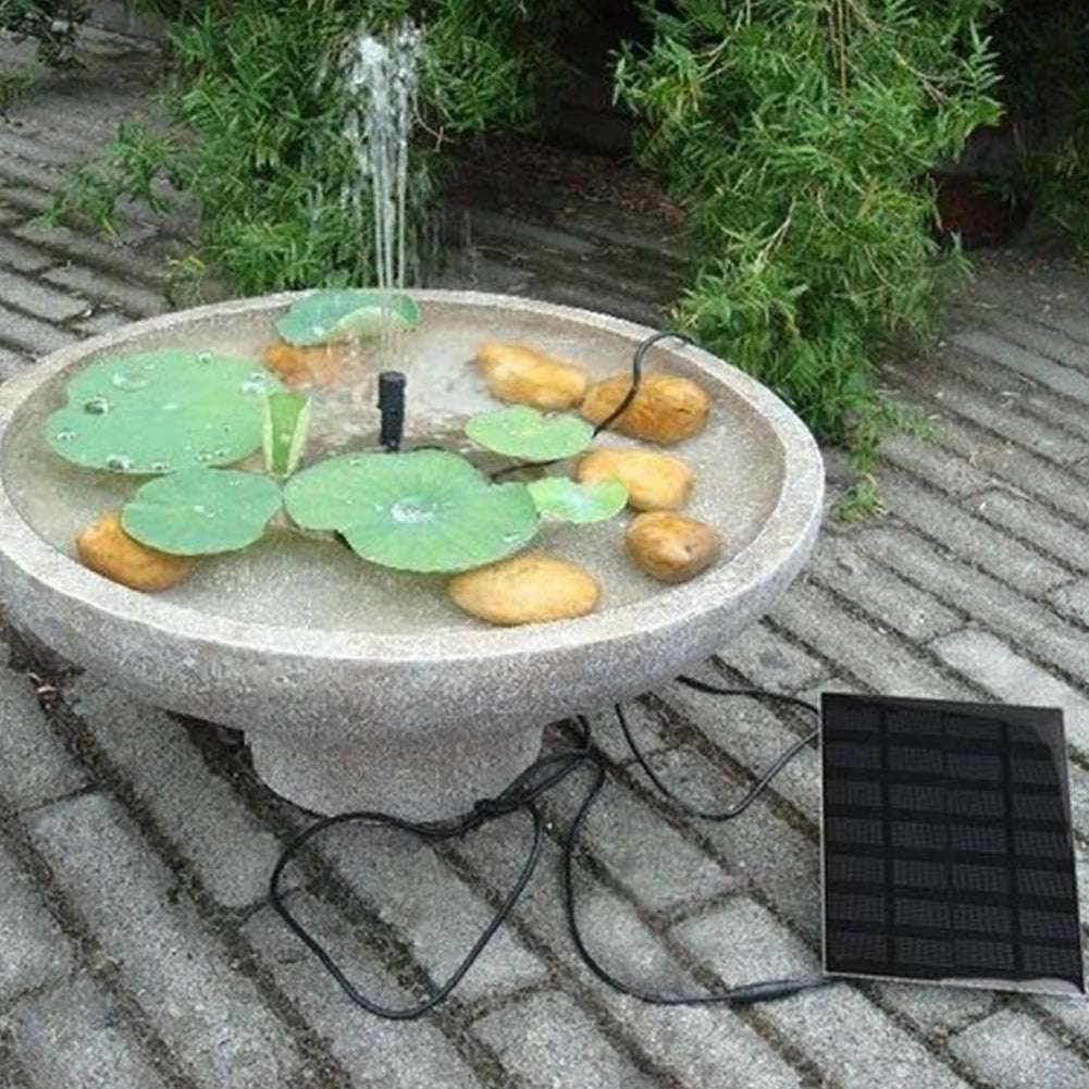 1.2W Solar Water Fountain Pump with 6 Nozzles Solar Fountain Pond Pump Kit Solar Panel Water Pump for Birdbath Garden Small Pond