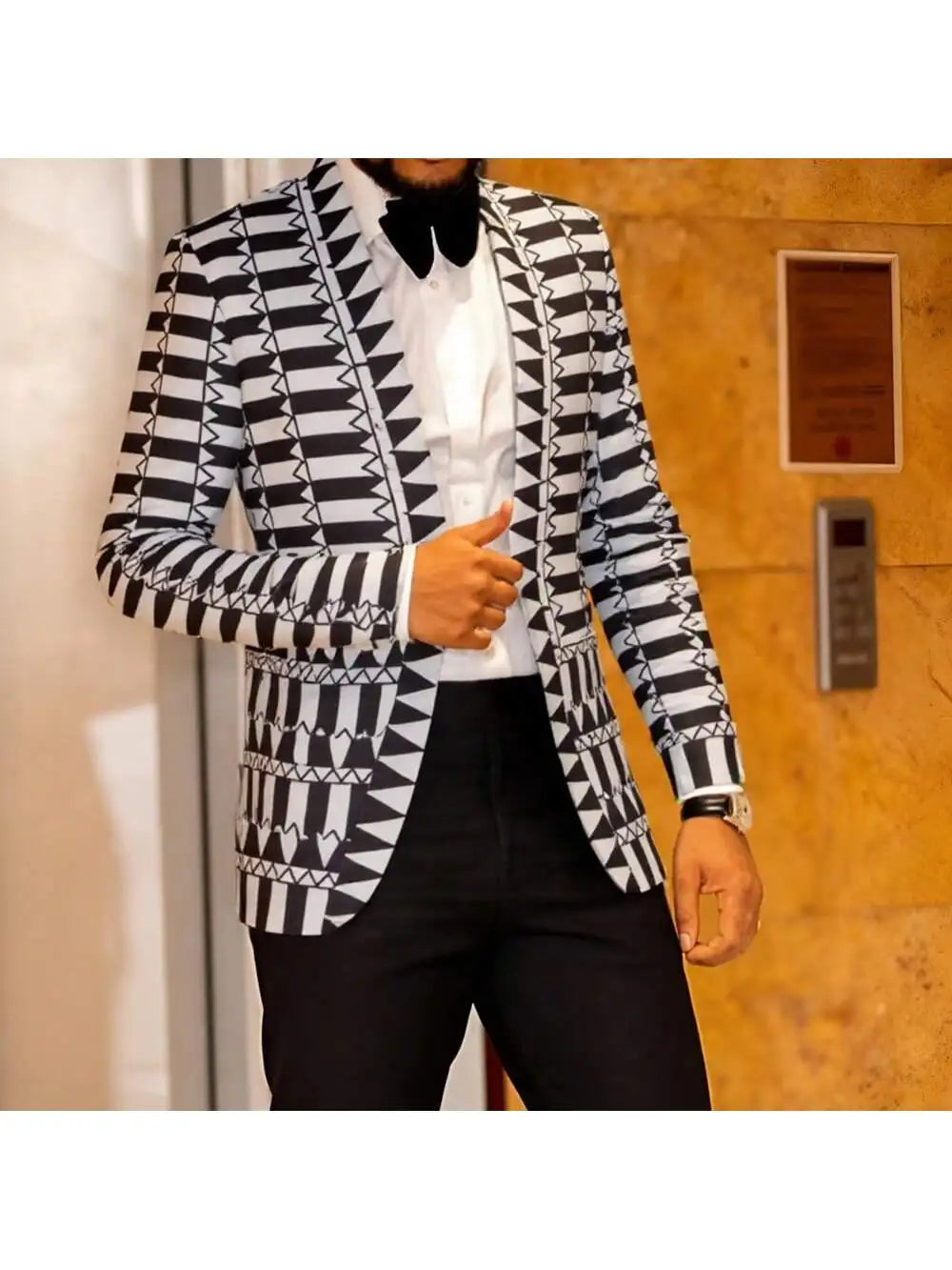 Blazer for Men Notched Jacket Casual Business Jackets Sports Coats Slim Fit Plus Size Blazer