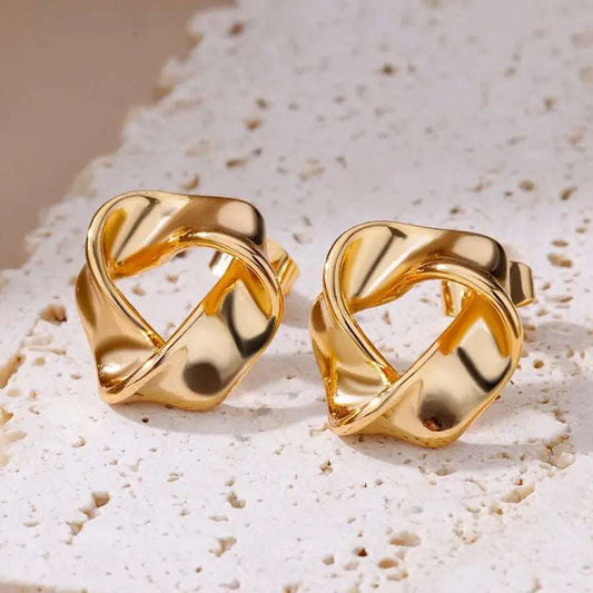 Stainless Steel Piercing Earrings For Women Irregular Geometry Mobius Ring Stud Earrings Party Jewelry Gifts 2023 Trending New