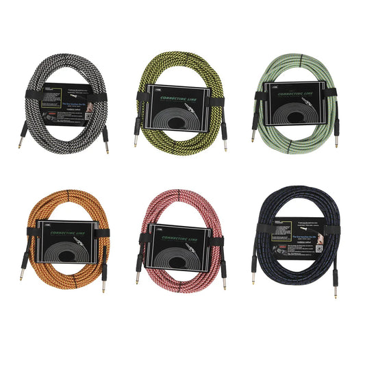 10m Guitar Cable Wire Cord Electric Bass Box Color Braided Shielded Cables Guitar Amplifier Accessories Musical Instruments Blue