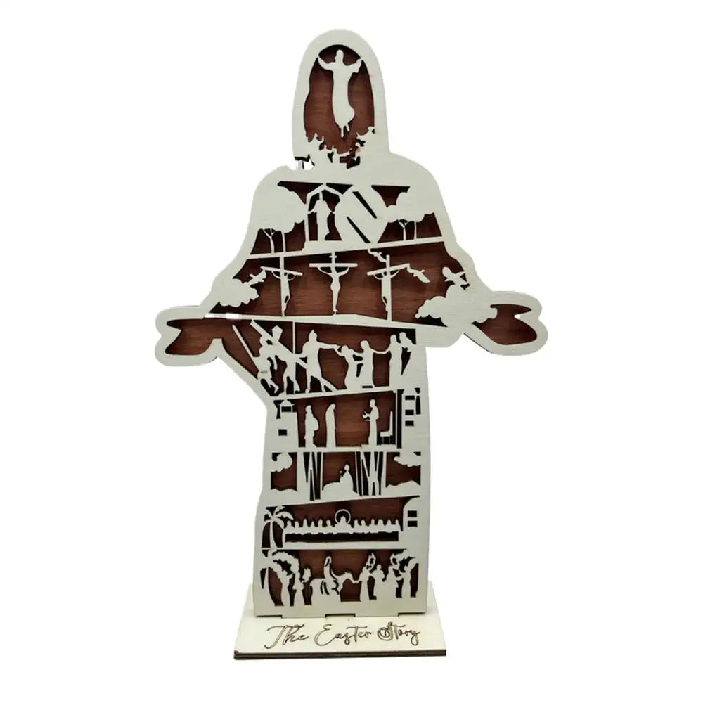 Easter Jesus Decorations Wood Jesus Statue With Open Arm Meaningful Gift Natural Environmentally Friendly Exquisite Handmade Art