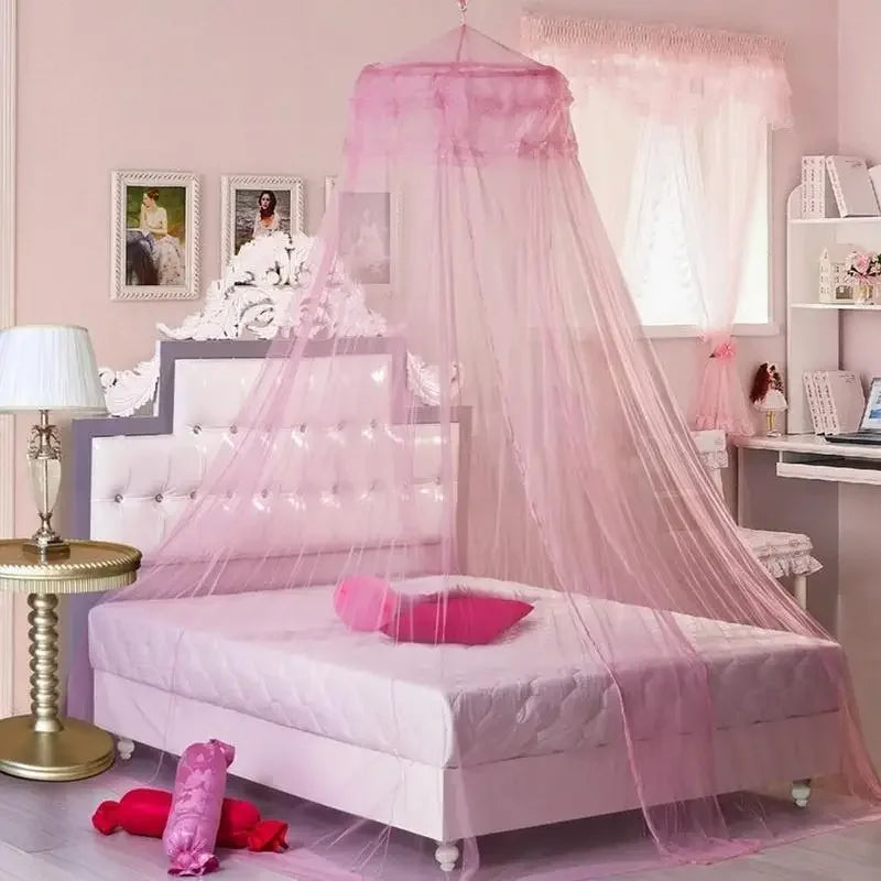 Romantic Pink Round Mosquito Lace Net  Baby Hung Dome Bed Dome Tents Baby Adults Ceiling Hanging Canopy Decor