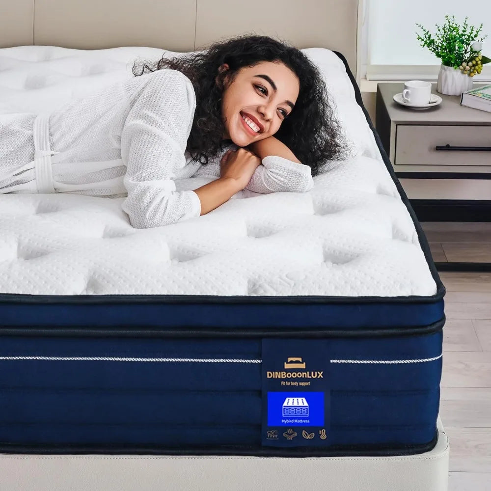 King Mattress 14 " Hybrid Mattress In A Box With Gel Memory Foam King Size Mattresses With Comfort Foam