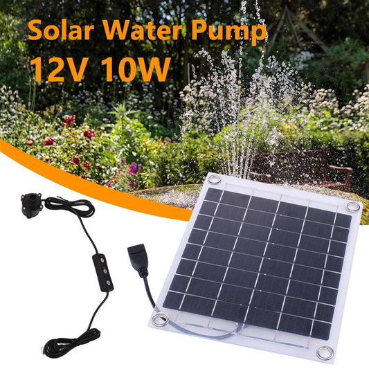 12V 10W Aquarium Pump Watering System Mini Fountain Panel Pump with Adjustment Switch Solar Power Panel Water Pump Kits for Pool