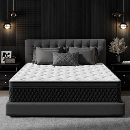 10 Inch Full Size Mattress,Memory Foam Hybrid Mattress in a Box,Individually Pocketed Springs for Isolate Motion