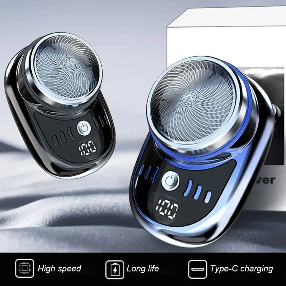 Men Mini Electric Travel Shaver Usb Charging Face Beard Trimmer With Digital Display Rechargeable Shaver Washable Car Home Razor