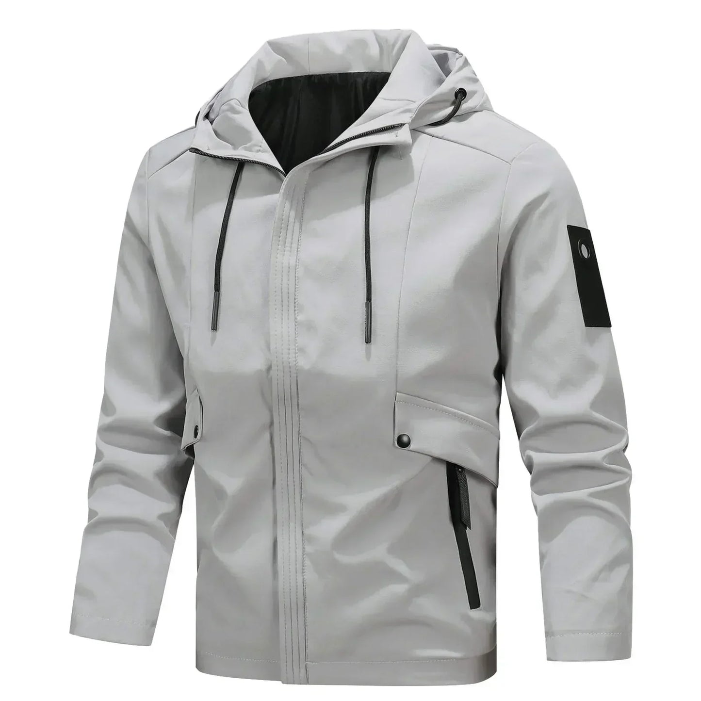 Vented Ski Jacket Men'S Autumn And Winter Fashion Casual Windproof Zipper Pullover Hooded Long Sleeve Jacket Foldable Winter Coat