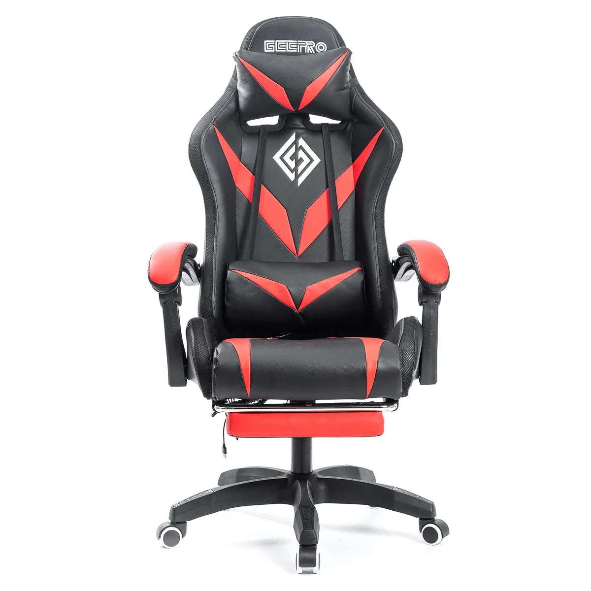 Gaming Chair with PVC Leather Massage Swivel Ergonomic Reclining High Back Office Chair Height Adjustable Headrest Lumbar Suppor