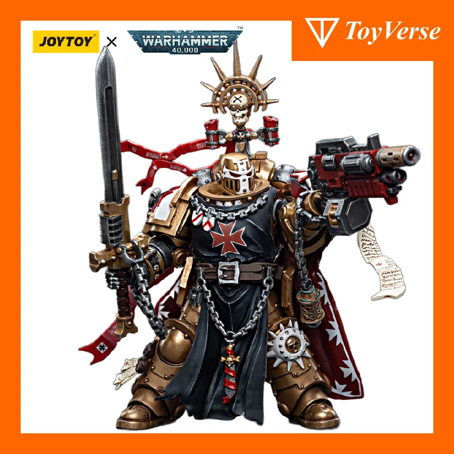 JOYTOY Warhammer 40k 1/18 Action Figures Black Templars High Marshal Helbrecht Model Toy
