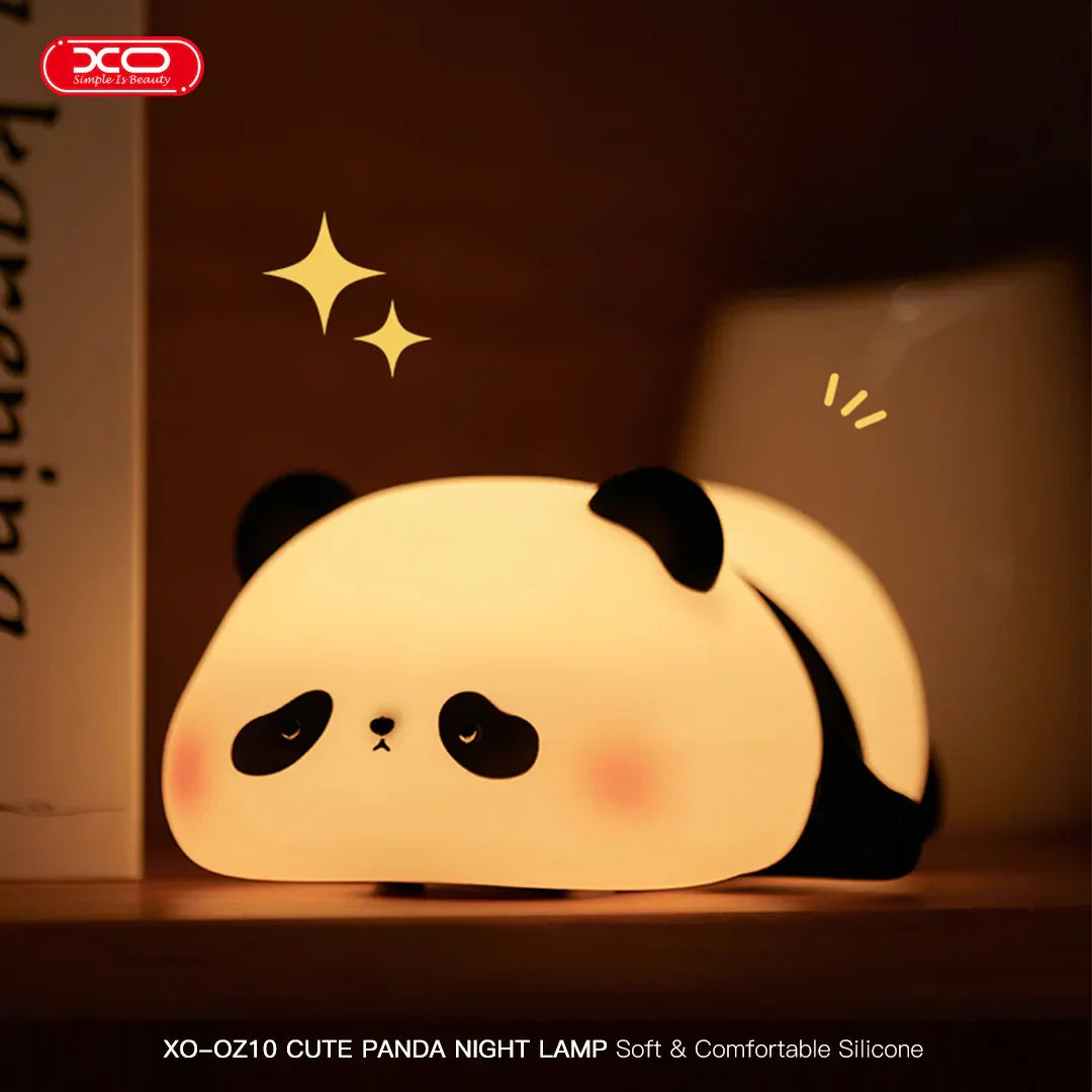 LED Night Lights Mini Panda Silicone Night Light Rechargeable Lamp USB Rechargeable Timing Bedside Decor Kids Baby nightlight Bi
