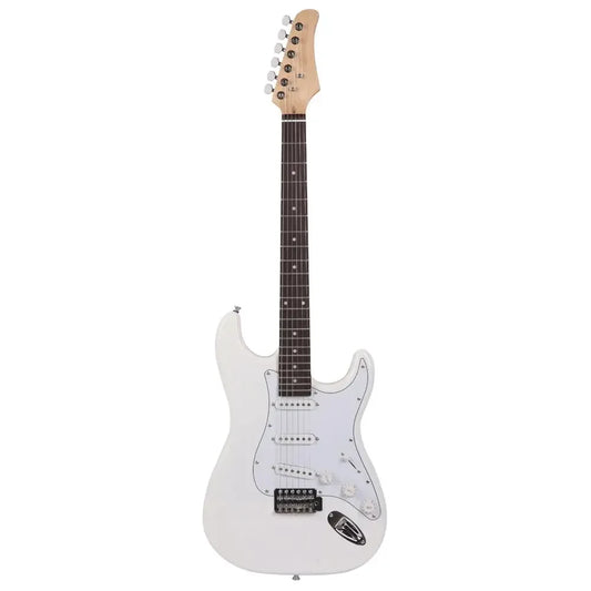 White Electric Guitar with Rosewood Fingerboard - Stylish & Durable Design for All Players