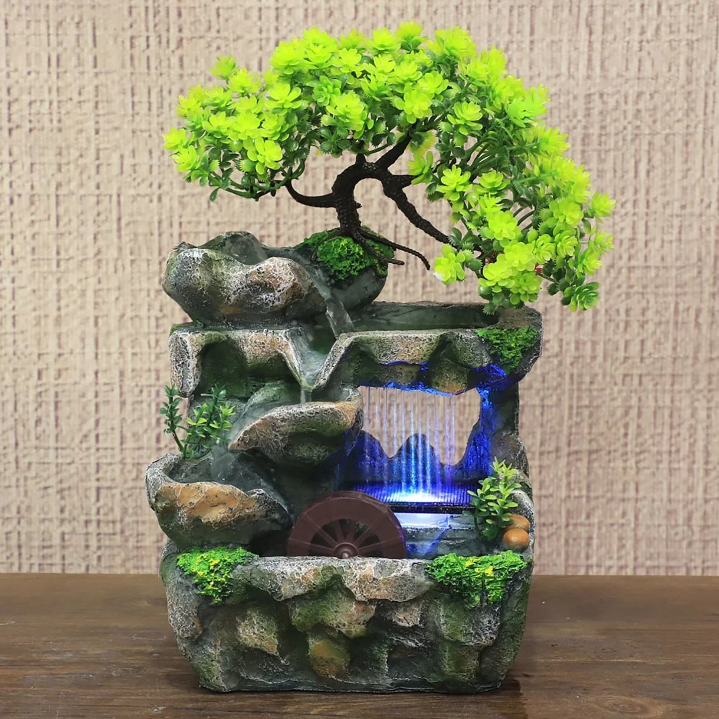 Tabletop Fountain With Waterfall Fountain Decoration Handicraft Furniture Shings