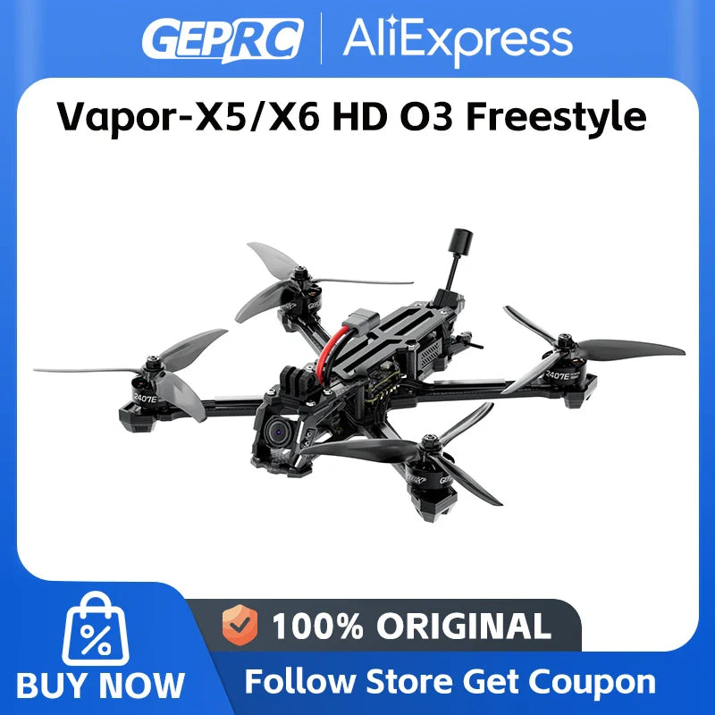 Geprc Vapor-X5 X6 Hd O3 Fpv 2407E 1750Kv 60A 4In1 Esc F722 V2 Fc -Performance Style Grace Rc Quadcopter Style Drone